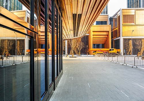square front of modern office buildings square front of modern office buildings in Shanghai financial district.